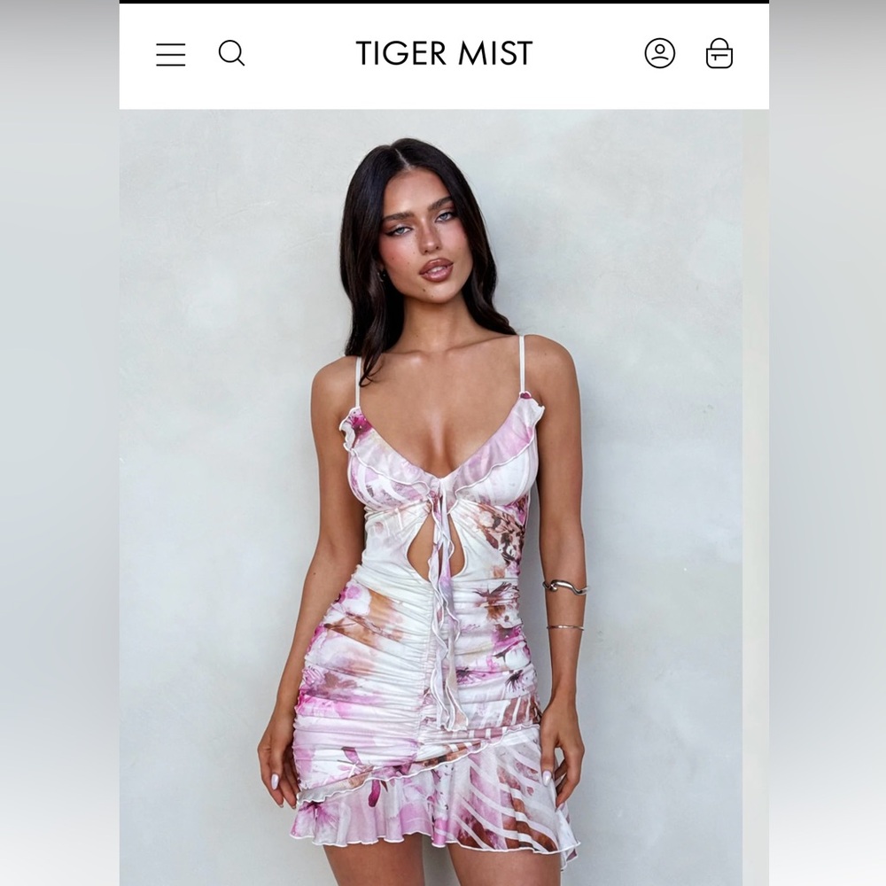 Tiger Mist Pink and Cream Floral Dress